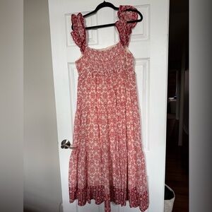 Red and White Maxi Dress